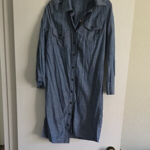 Tory Burch Denim Shirt with Orange Tag